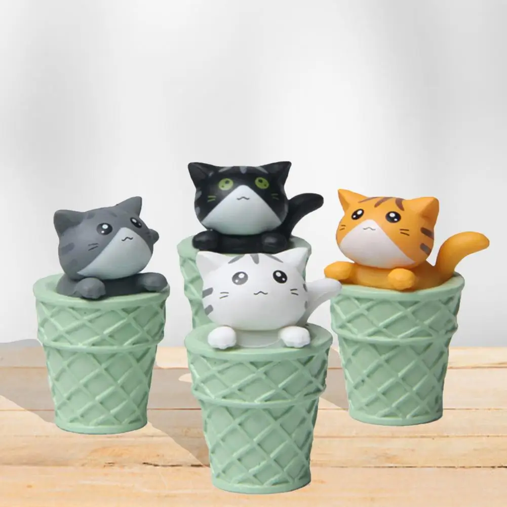 Giocattolo Modello Gatto Coni Gelato Matcha Gatto Cake Topper Giocattolo Modello Gatto In Miniatura Giocattolo Educativo Per Bambini Figure Di Gatto R