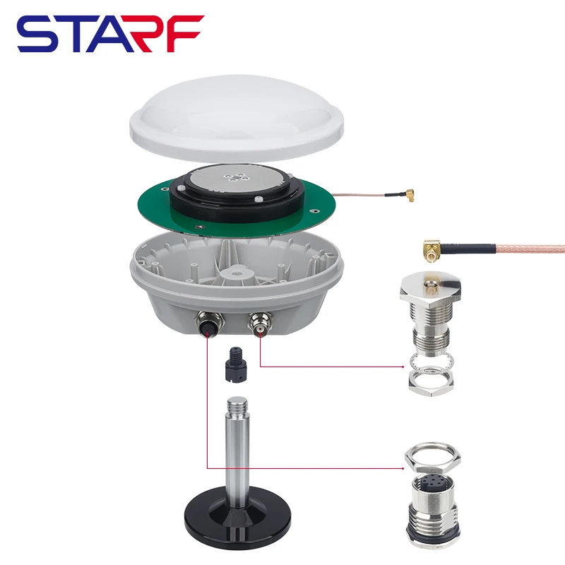 RTK GNSS Case Antenna Agricultural Vehicles IP67 TNC Interface Navigation Receiver Housing GNSS Antenna rtk gnss antenna