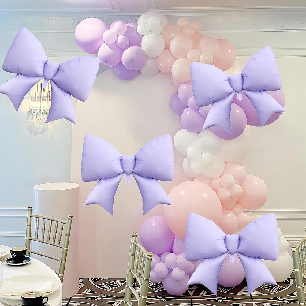 2er-Pack 39-Zoll-Matt-Lila-Ballon mit Schleife, extra großer Folienballon in Schleifenform, geeignet für Geburtstagsfeiern, Junggesellenabschiede, Weihnachten, Halloween, Jubiläumsfeiern, Verlobungs- und Hochzeitsfeiern – Detail 1