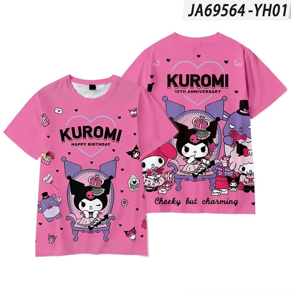 Cartoon Girl T Shirts Kids Gift Tee Anime Kuromi T Shirt For Girls Short Sleeve Casual Top Tee Cartoon Children's Clothing t shirt,cotton t shirt,girls t shirt,girls tee shirt