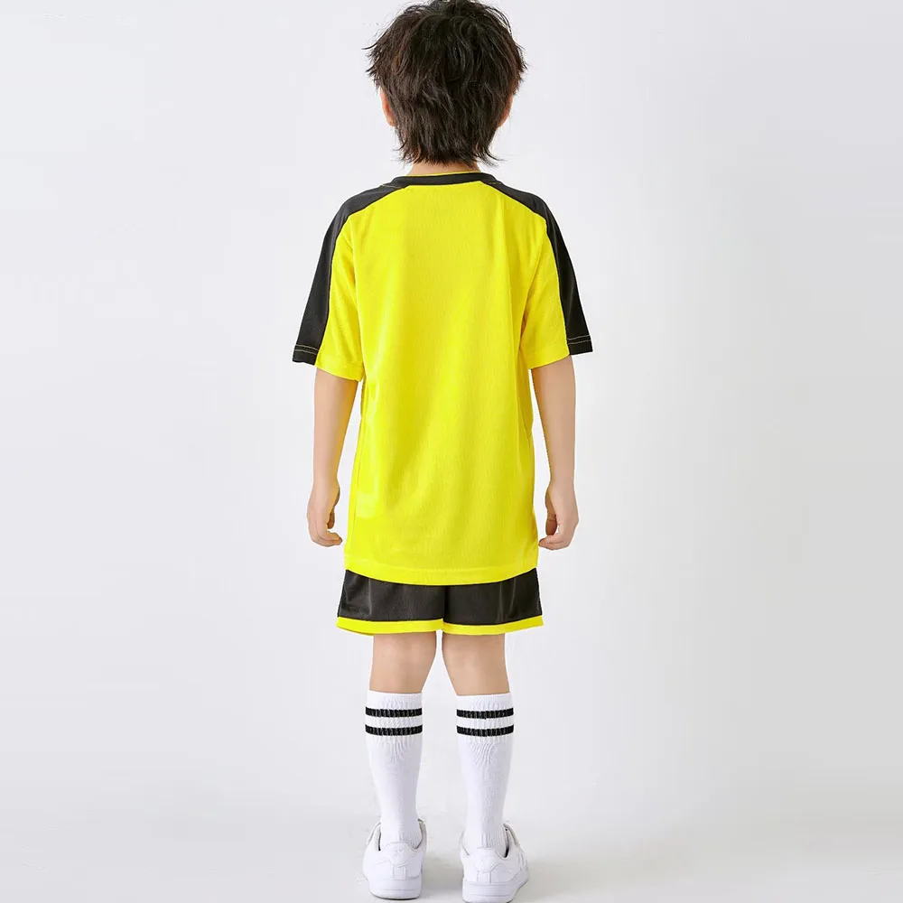 DIY Men Kids Football Jersey Suit Quick Dry Breathable Club School Soccer Team Training Uniforms 2 Piece Sportswear