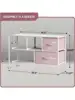 Sorbus Dresser with 5 Drawers - Storage Chest Organizer Unit with Steel Frame Wood Top Easy Pull Fabric Bins - Long Wide 3