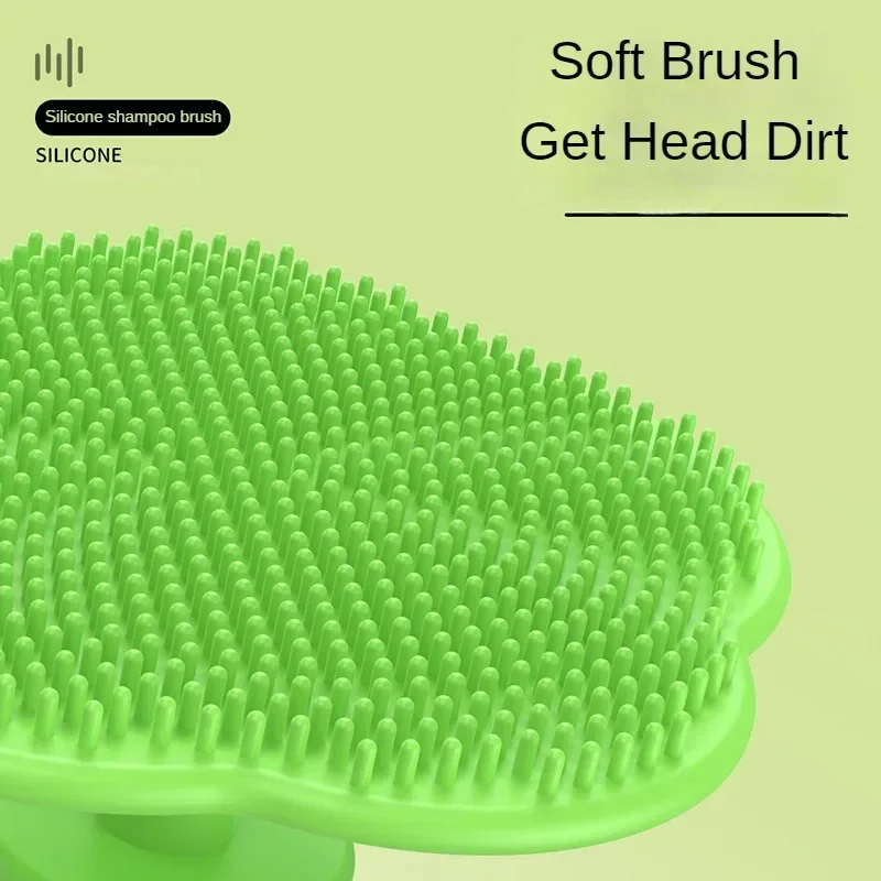Baby Hair Brush Cute Infant Fetal Head Fat Cleaning Silicone Brush Newborn Soft Hair Comb Head Massager for Baby Care Accessorie