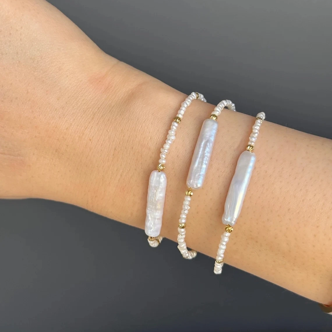 

Vlen Natural Freshwater Long Pearl Bracelets for Women Gift Simple Mini Pearls Beads Bracelets Fashion Pulseras Luxury Jewelry