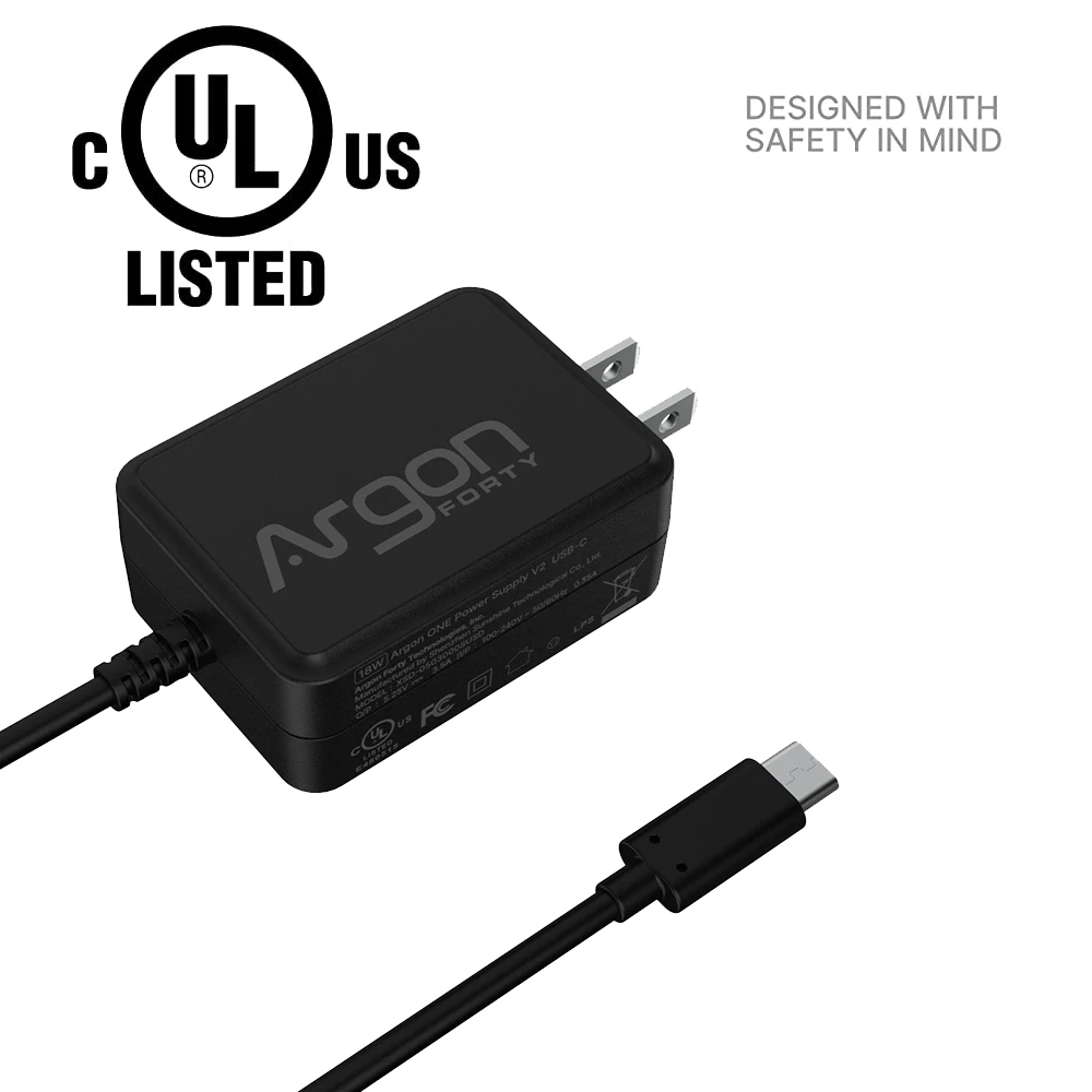 Adaptador de Energia para Raspberry pi Argon Tipo-c Fonte de Alimentação Modelo b Carregador Argon um v2 M.2 Case 18w 5.25v 3.5a - Imagem 2