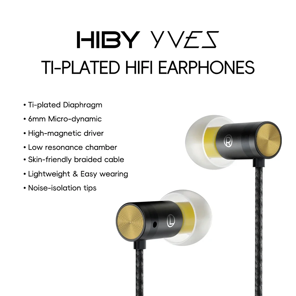 Titanium Plated Micro Dynamic HiFi Earphones with Noise Isolation