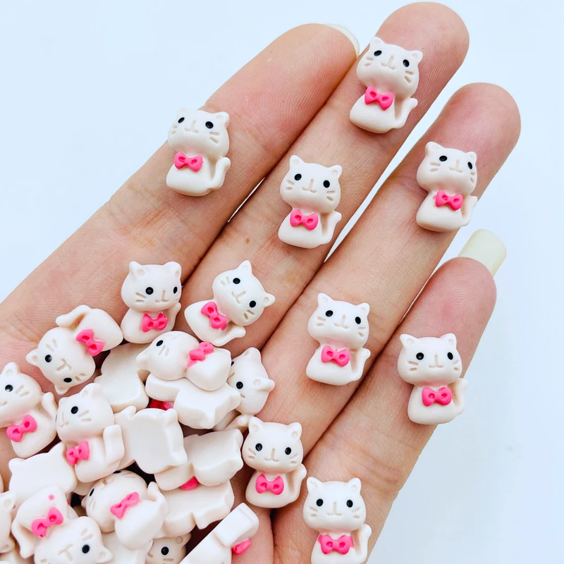 

20 Pcs New Cute Mini Kawaii Cartoon Kitten Flat Back Resin Cabochons Scrapbook Diy Party Hairpin Accessories Craft K06