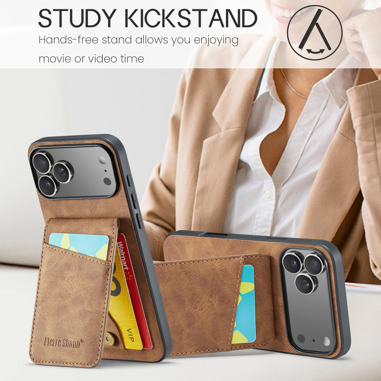 iPhone PU Leather Case with Card Slot Holder 4