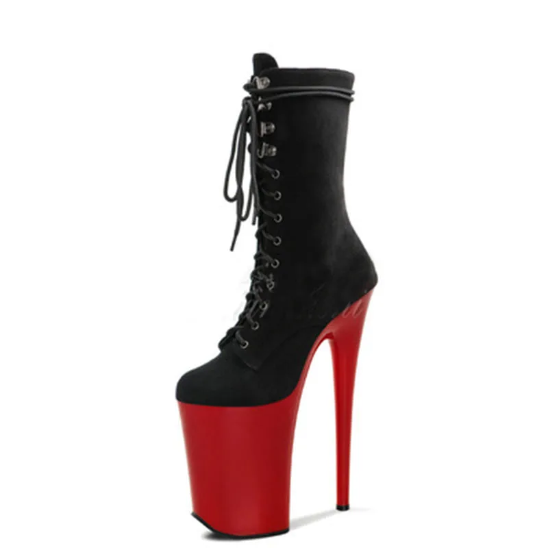 

LAIJIANJINXIA New 23CM/9inches Suede Upper Sexy Exotic High Heel Platform Party Modern Boots Pole Dance Shoes