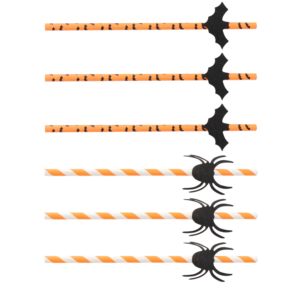 50pcs Paper Straw Spider Bat Shape Straws Halloween Decoration Straws for Party