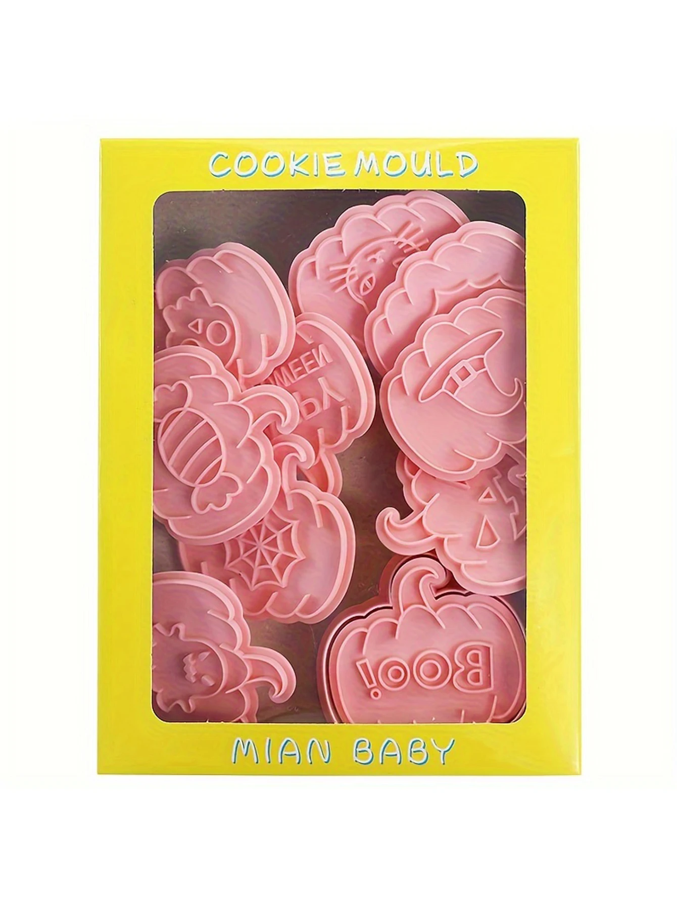 cookie mould 10Pcs/Set halloween cartoon pumpkin head funny expression cutting mold flipping sugar press baking tool
