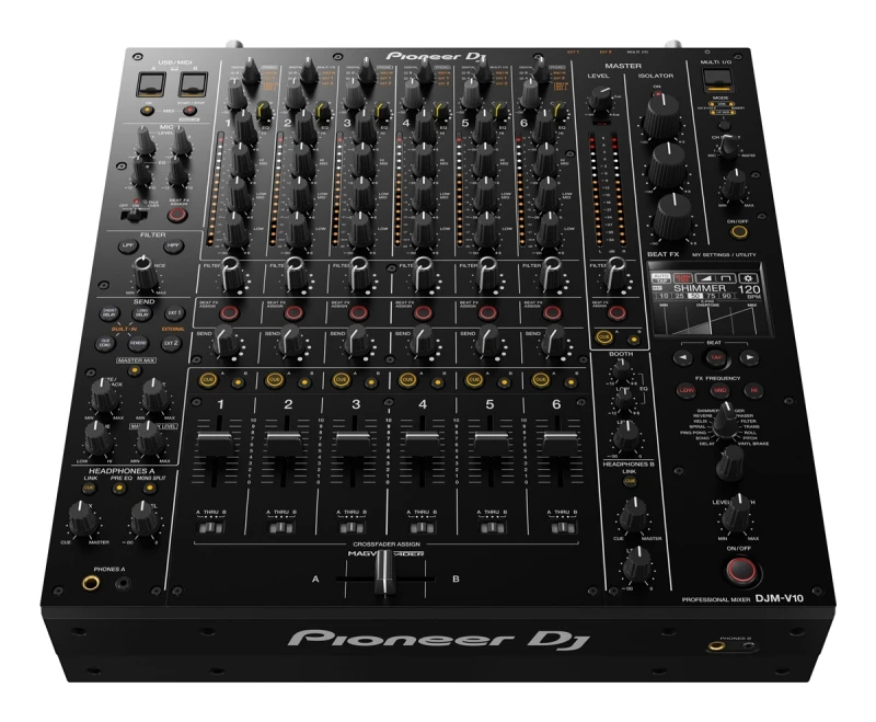 Dj Mixer Djm-V10 Professional Dj Multi Player (Nero) Con Supporto Dj Mixer