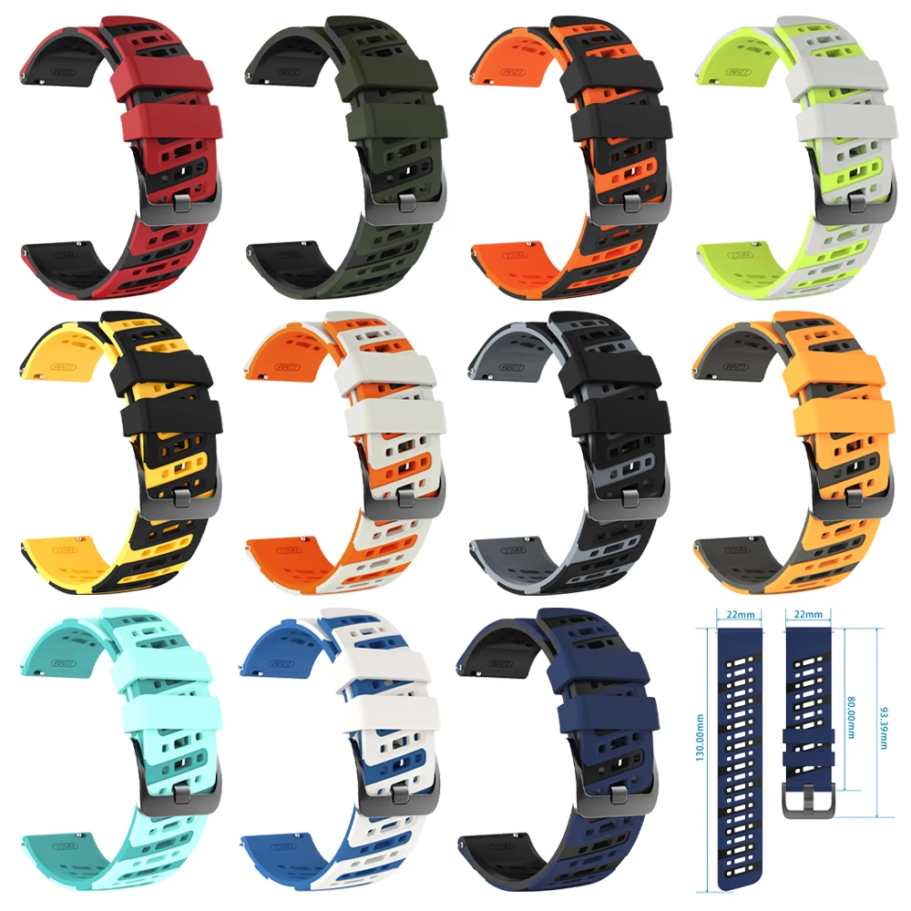 Durable 22mm Silicone Watch Strap - Multiple Smartwatch Compatibility
