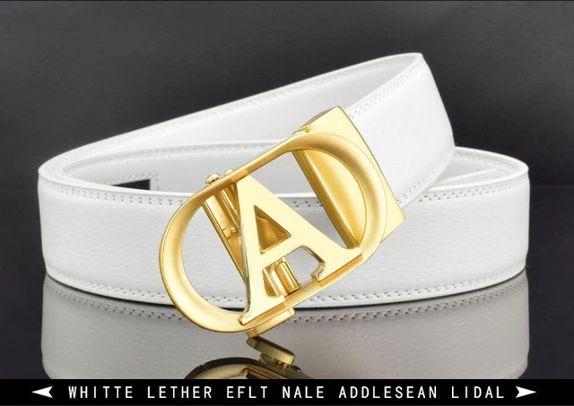 Designer Belt White Men, Designer White Belt G, White Belt Letter K