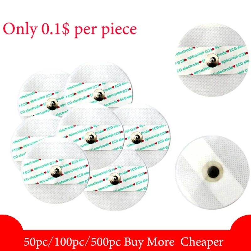 ECG electrode patch medical disposable ECG accessories non-woven electrode pad adhesive circular patch