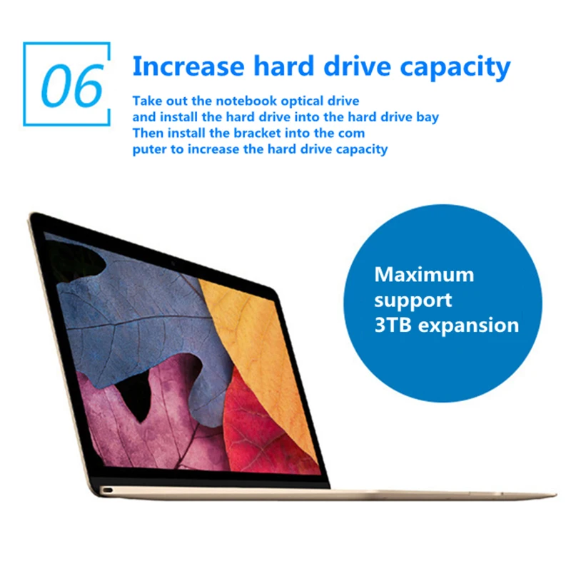 External Hard Drive Case SSD Enclosure Hard Drive Adapter SSD Adapter External Hard Drive Box Hard Disk Case Hard Drive Enclosure HDD Case Enclosure SK 9mm 9.5mm 12.7mm Aluminum Hdd Caddy SATA 3.0 for 2.5'' SSD Case Hard Disk Drive Adapter for Laptop PC