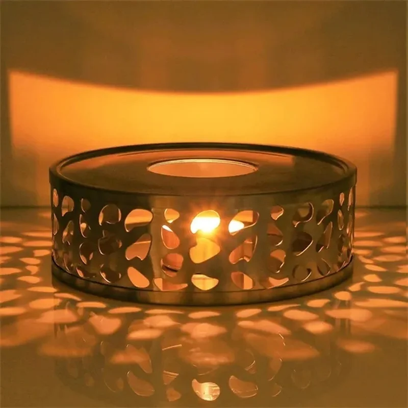 Stainless Steel Stove Tea Pot Multifunction Candle Warmer Household Coffee Accessories Round Base Milk Heater Teapot Stand