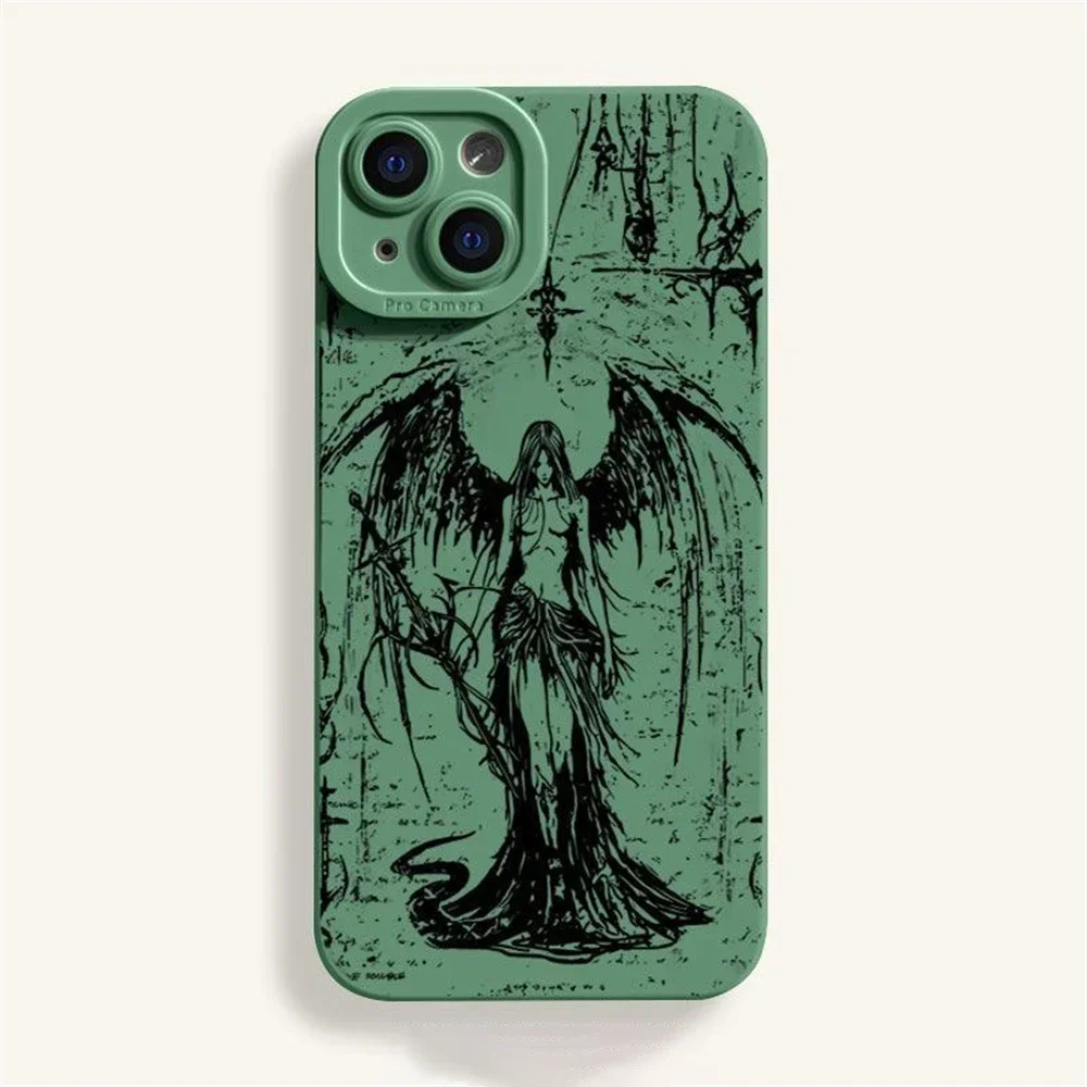 Luxury Black Angel Death Demon Phone Case Cover