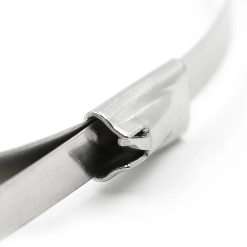 304 Stainless Steel Metal Cable Ties 4.6MM Multifunctional Zip-Exhaust Locking 150-500mm 10pcs