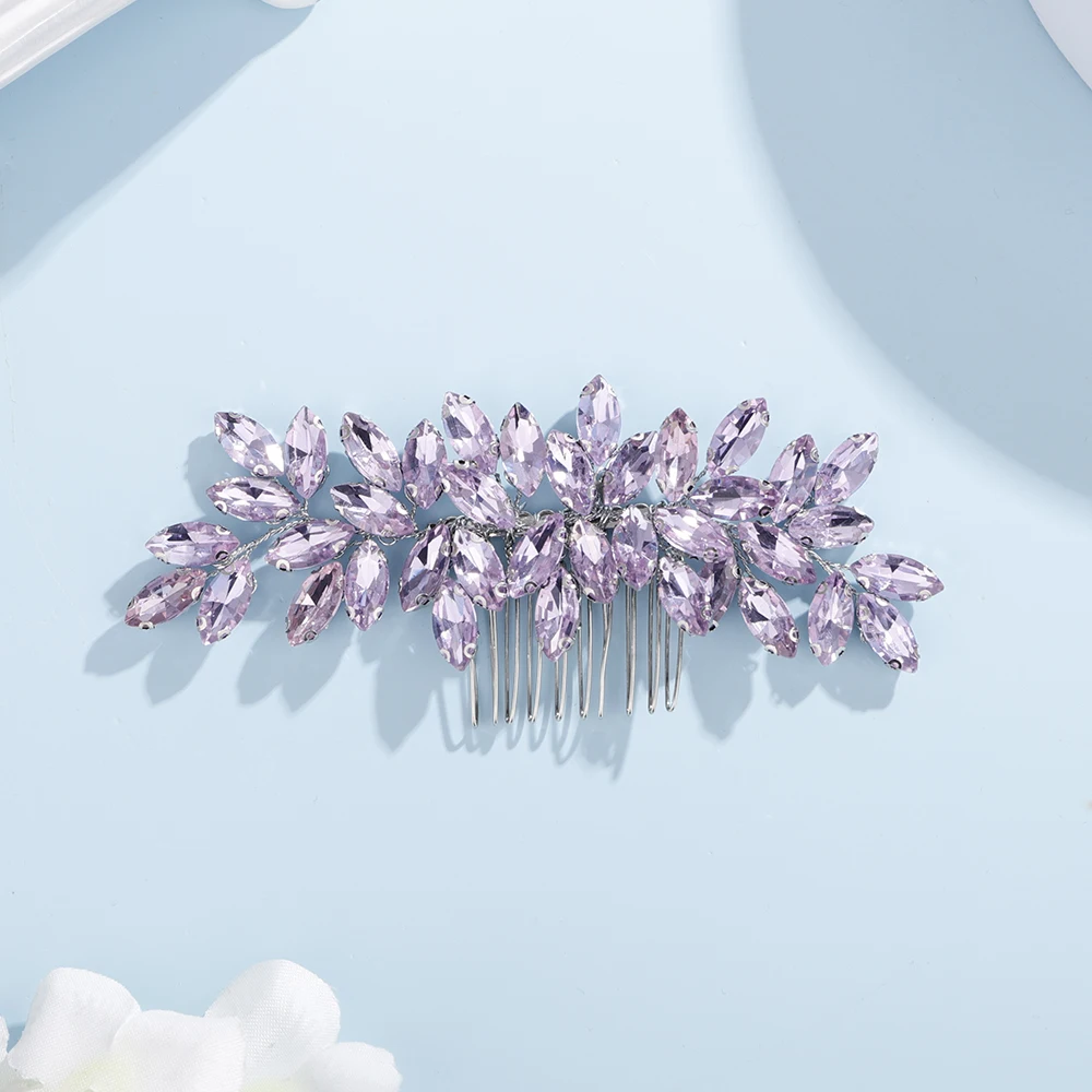 S2bb39d94e36f4c4cb991dd8d6f845b88o Fashion Rhinestone Hair Comb for Bridal Headpiece 9 Color Wedding Hair Accessories Women Handmade Tiara Headdress Party Headwear Mallzona