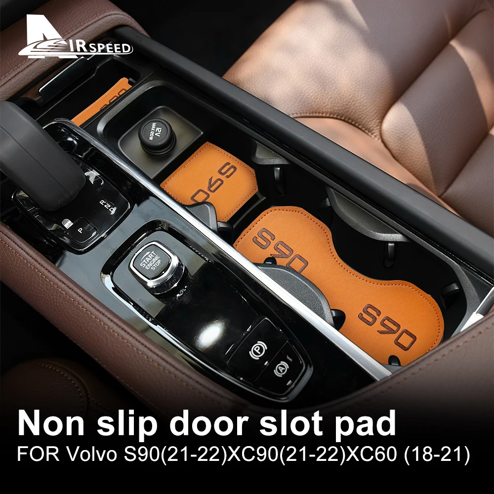 forVolvoS90XC90XC60LeatherCupHolderMatsAccessoriesCarNon