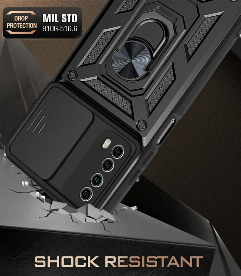 For Huawei P Smart 2021 Case Kickstand Armor Magnetic Car Holder Phone Cases For Huawei PSmart 2021 PPA-LX2 Ring Back Cover