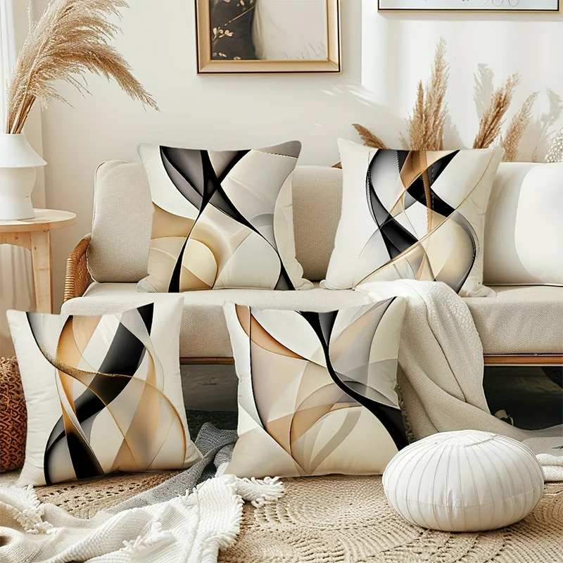 Contemporary Geometric Patterned Decorative Throw Pillows