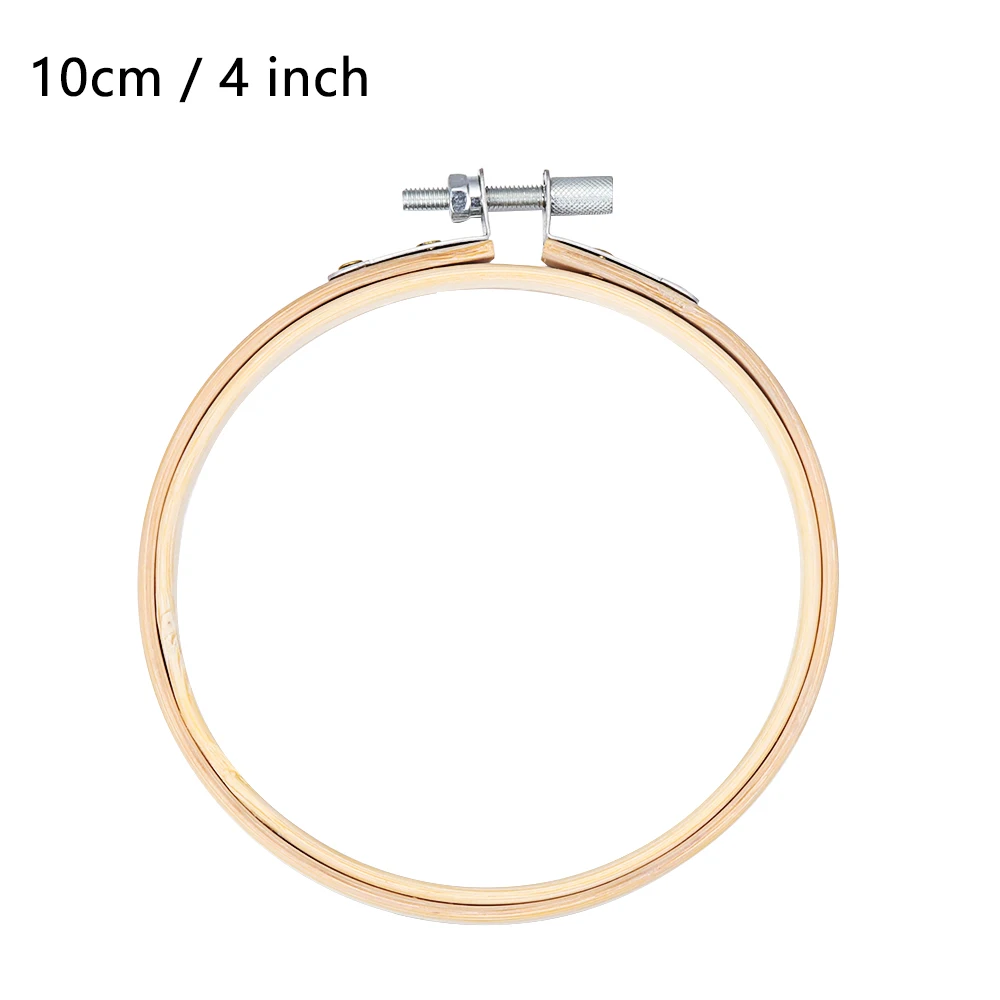 Set 5 Telai Per Ricamo In Bambù – Cerchi Da Punto Croce Da 10 A 20 Cm, Con Scatola Aghi E 12 Colori Di Filo, Per Cucito E Fai-da-te - 3