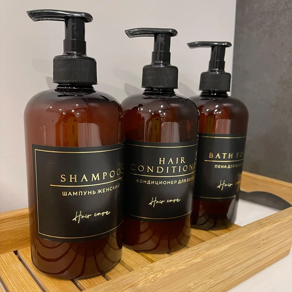Soap Dispenser Shampoo Dispenser Soap Dispenser Bottle Bathroom Labels Sticker Set Russian French Labels for Soap Dispenser Bottle Decor Shampoo Body Wash Hand Dispenser Stickers Waterproof
