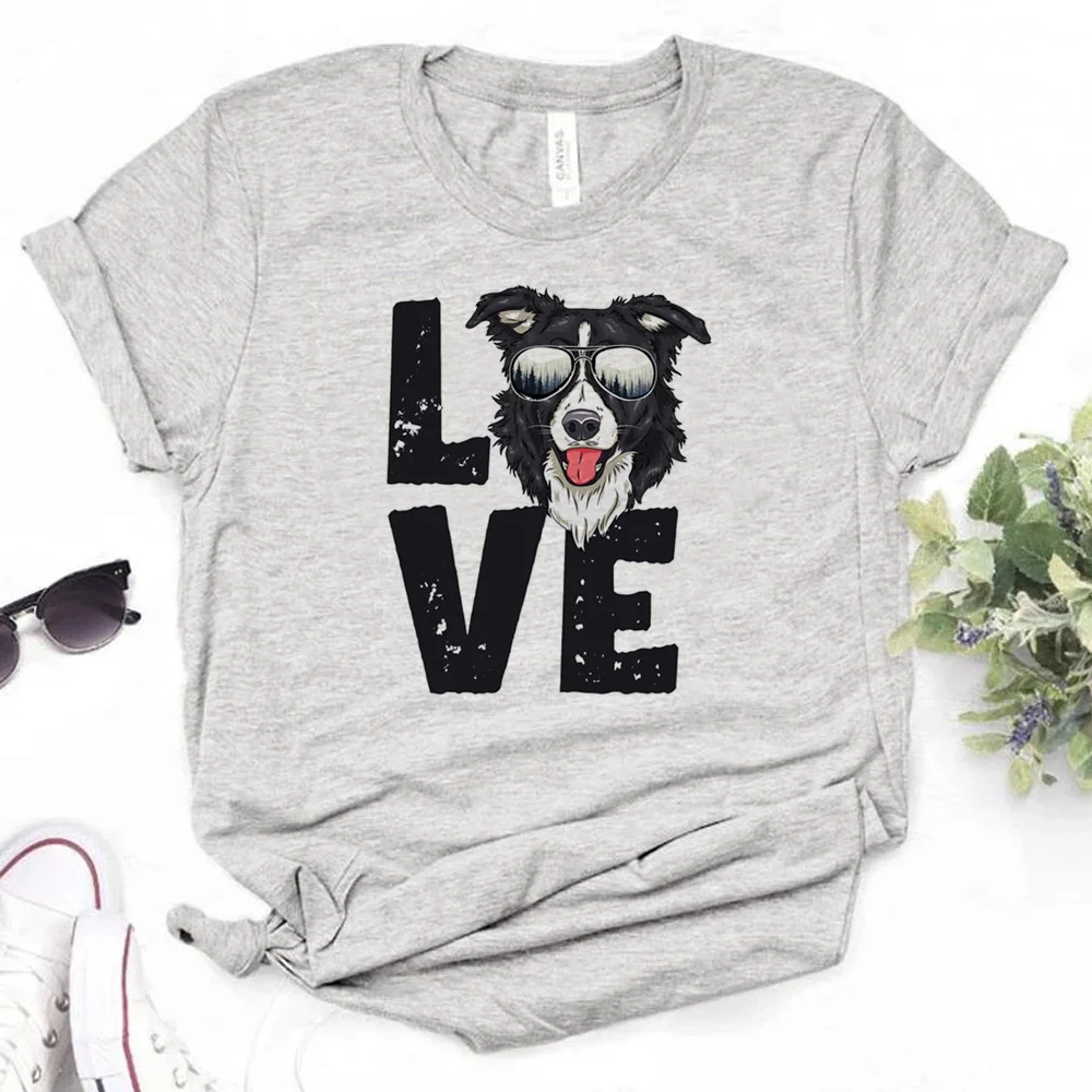 

Border Collie t shirt women comic anime streetwear Tee female comic clothes