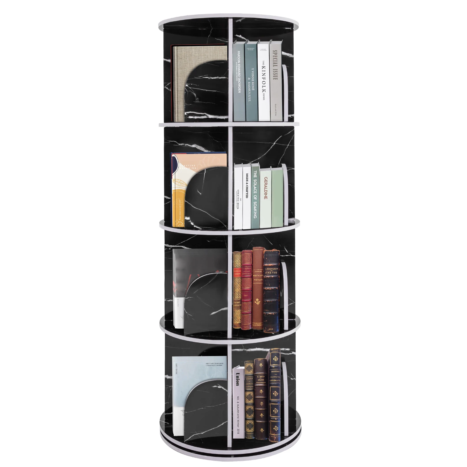 4 Tier Rotating Display Bookshelf with Strong Load-bearing Capacity for Bedroom Living Room 2