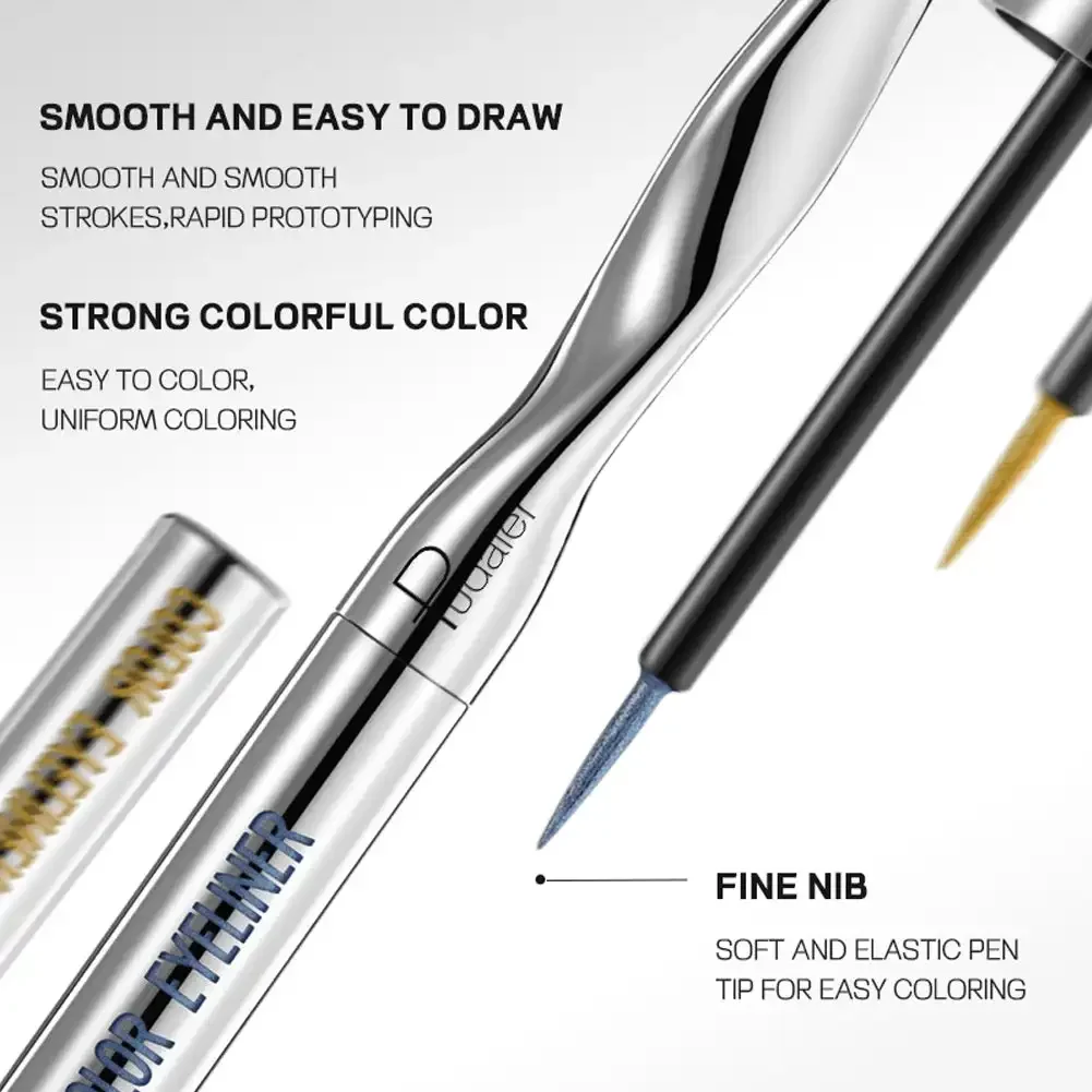 24 Colors Colorful Liquid Eyeliner Cement Gray Waterproof Long-Lasting Quick-Dry No Blooming Blue Purple Eye Liner Pen Cosmetics 4
