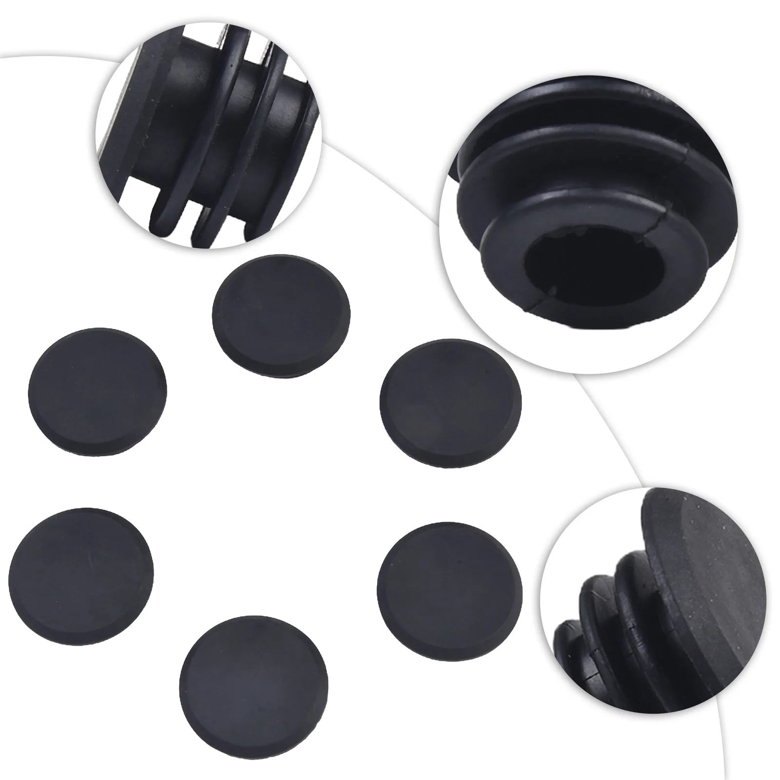 MTB Rubber Bike Handlebar Plugs Ends Bicycle Grip Bar Ends Accessories For Standard Bicycle Scooter Handlebars 6pcs