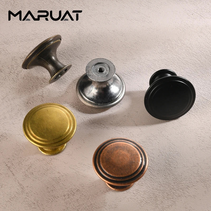 

MARUAT 10-50 шт., европейская круглая железная дверная ручка с одним отверстием, современная металлическая ручка, аксессуары для ящика