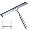 14'' INCH Shower Squeegee Stainless Steel Silicone Wiper Rubber Scrape Bathroom Cleaner Glass Door Hook Remove Stick Blade 5