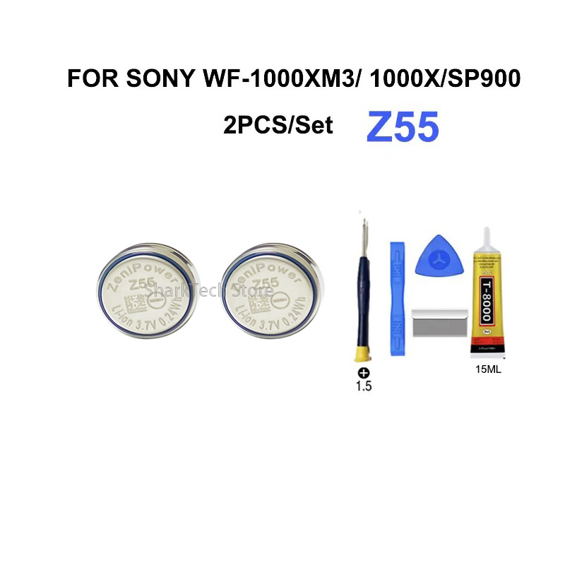 Original New ZeniPower Battery Z55 replacement CP1254 3.7V For  Sony WF-1000XM3 WI-SP600NWF-1000X Bluetooth Headset 2pcs