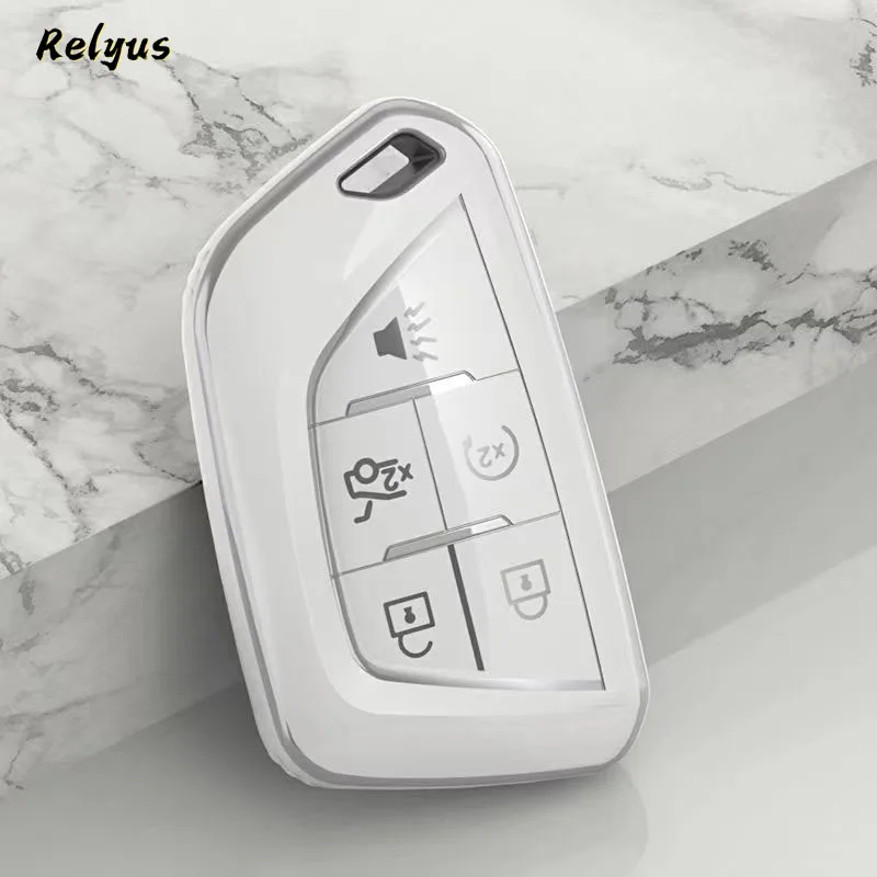 thumbnail image 1 of Nueva funda protectora de TPU suave para llave de coche para Cadillac CT4 CT4-V CT5 C8 Corvette 2018-2021, carcasa sin llave, accesorios para automóvil, 1 of 5