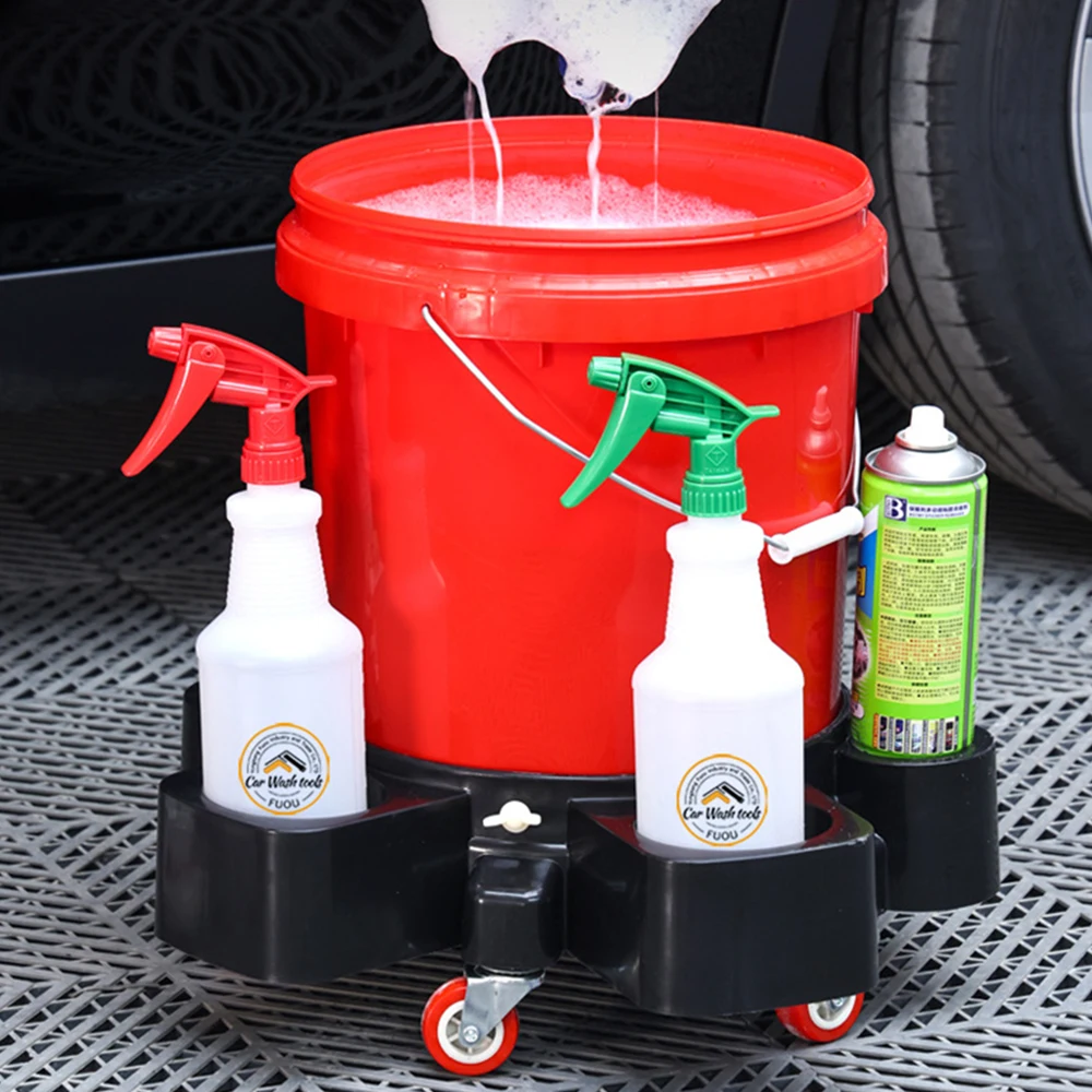 Mobile car wash bucket Pulley car wash bucket stool Multi functional mobile water Car washing tool storage 1 Set