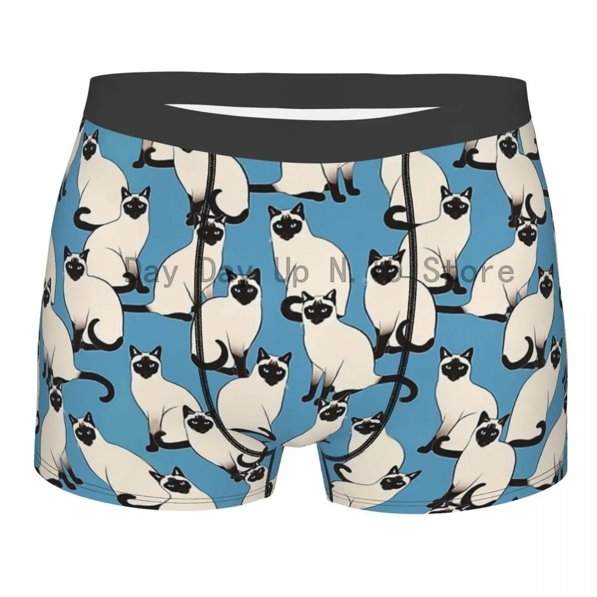 Siamese Cats Looking At You Underpants Cotton Panties Man Underwear Sexy Shorts Boxer Briefs