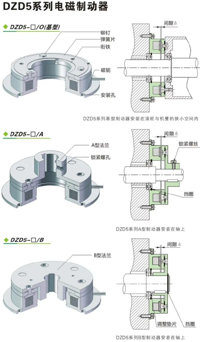 DZD5-40B dry monolithic energized brake motor brake Electric electromagnetic 40 N.m type B