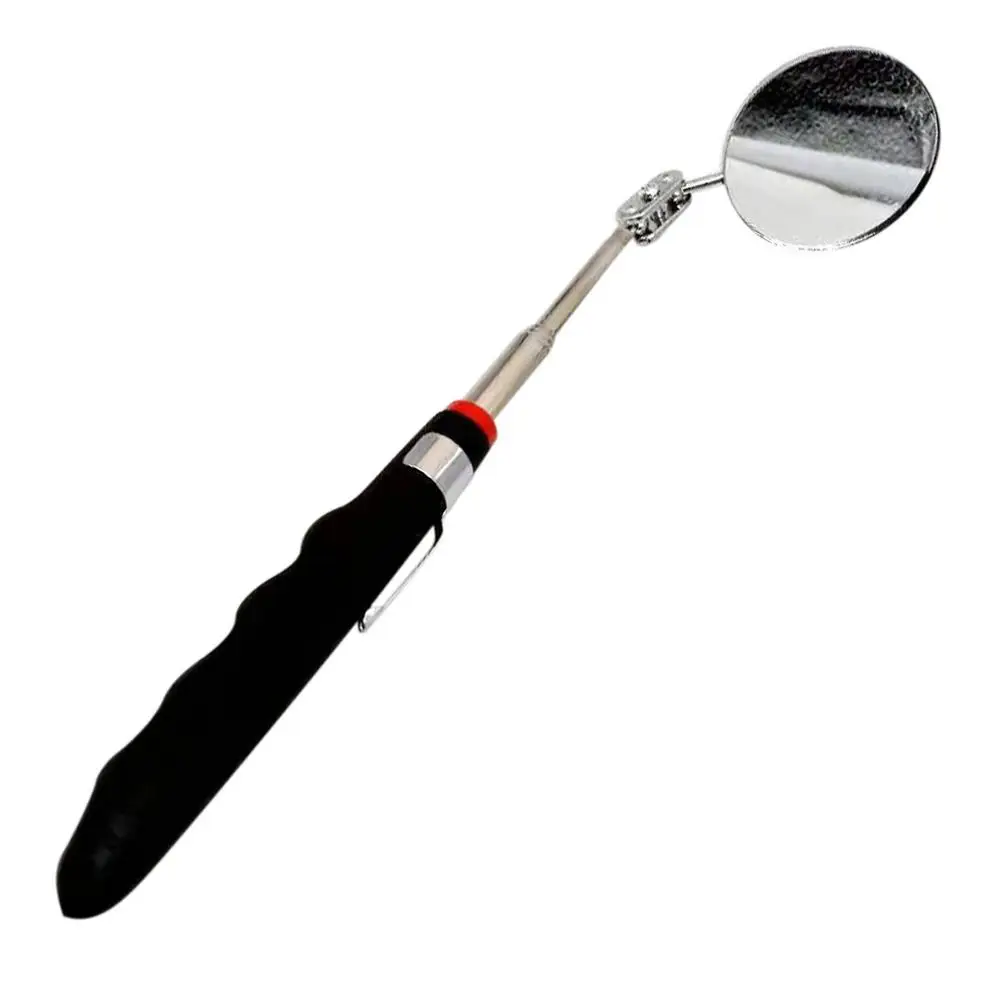 DZOEU Uitschuifbaar gereedschap, 1 stuk, 760 mm, verstelbaar, voor voertuigreparatie, telescopische inspectiespiegel met ledlicht, 82 mm, handgereedschap