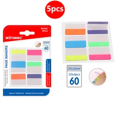 Colorful Transparent Index Tabs - 6 Colors, Self - Adhesive Sticky Notes (5pcs)