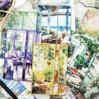 5 Styles, 30 Sheets Each, Window Side Daily Life Landscape Card Paper, DIY Handmade Decorative Material Paper 1