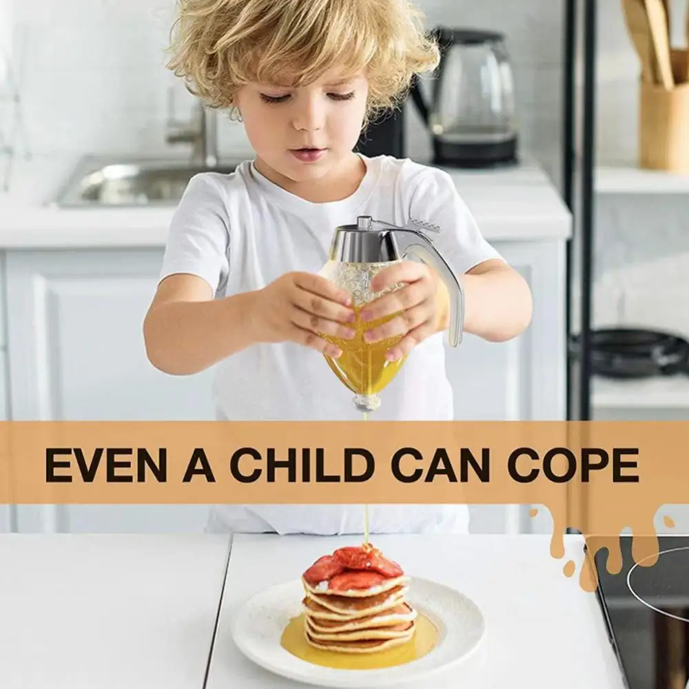 Squeeze Bottle Honey Jar Container Bee Drip Dispenser Kettle Storage Pot Stand Holder Transparent Juice Syrup Cup Kitchen Tool