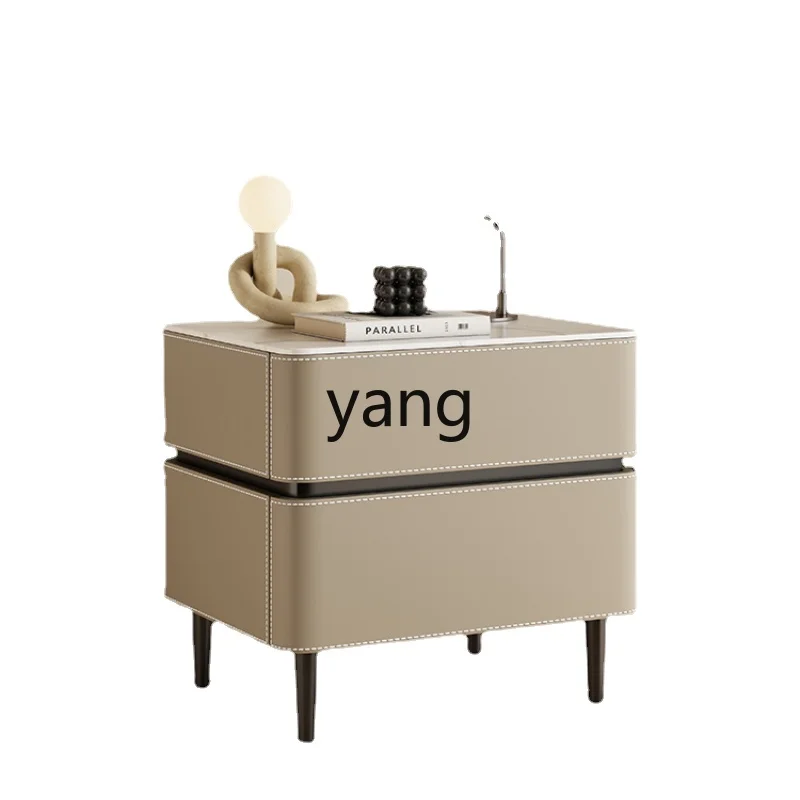

CX Saddle Leather Bedside Table Solid Wood Light Luxury High-Grade Simple Modern Narrow Edge Small Coffee Table