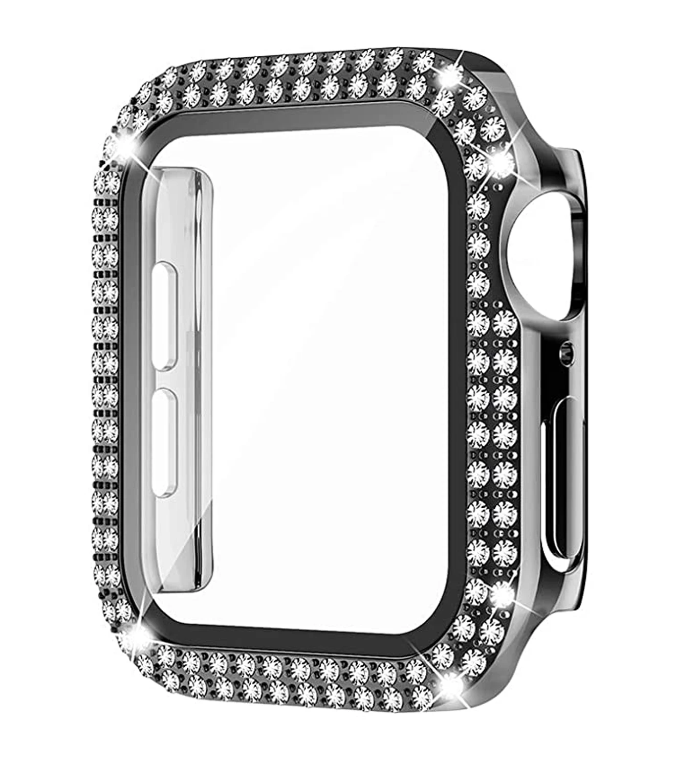 Elegant Diamond Tempered Glass Screen Protector Cover for Apple Watch - Multiple Sizes Available