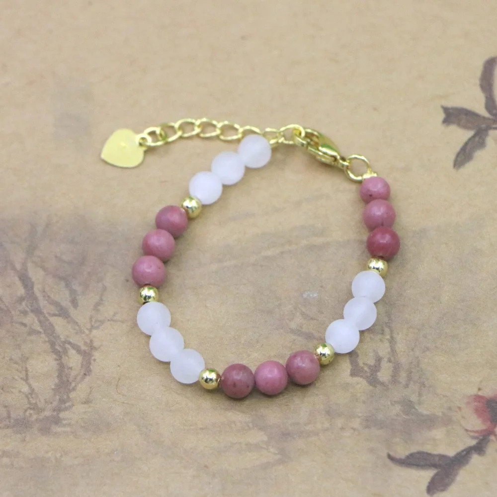 Natural Stone Bead Bracelet for Girls - High Quality Lobster Clasp Jewelry Gift