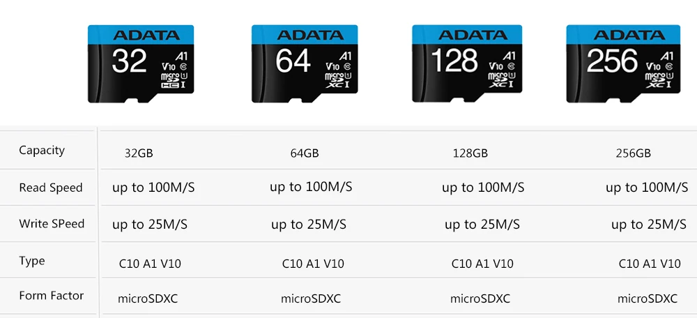 ADATA Micro SD 128GB 64GB Memory Card 32GB Micro SD Card 256GB TF Cards  512GB Flash Memory U1 U3 4K 8K A1 A2 Microsd for Phone