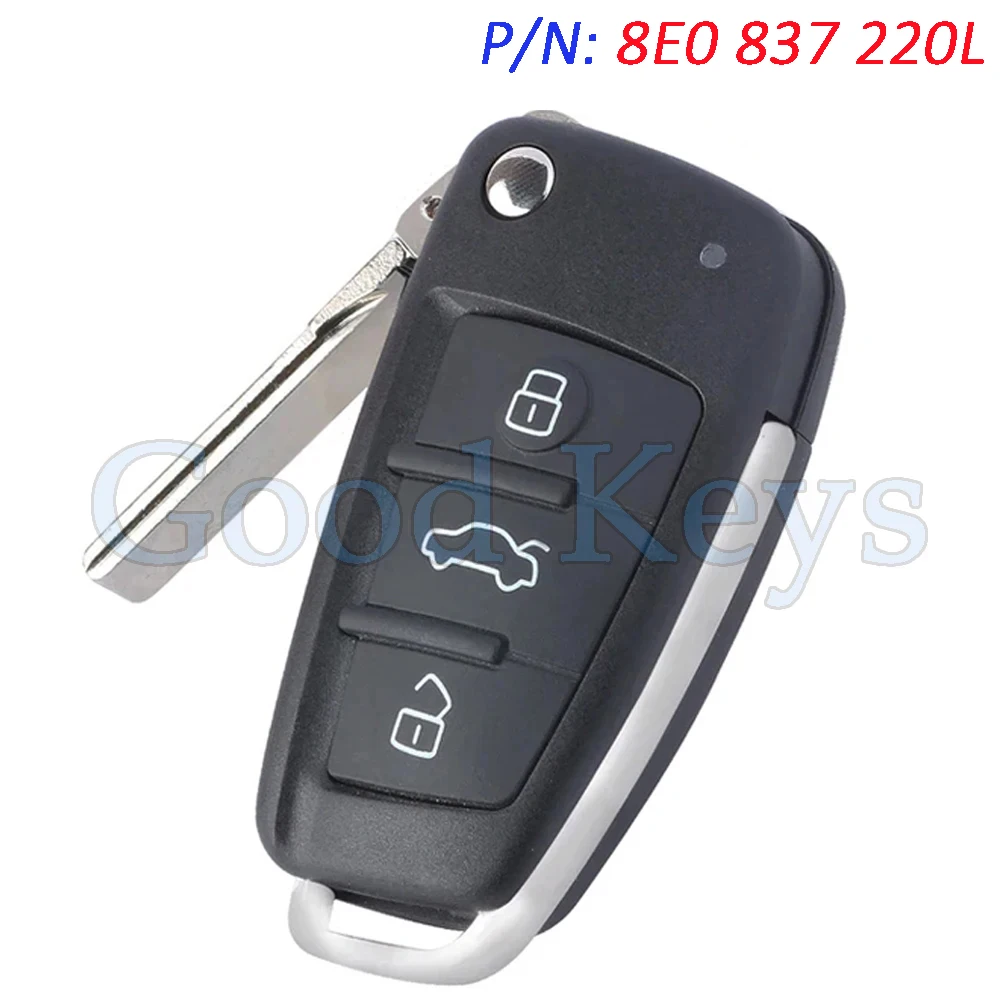 KEYECU 8E0 837 220L 8E0837220L Upgraded Remote Key Fob 315MHz MYT 4073A ID48 Chip for Audi A4 S4 2006 2007 2008 2009 2010