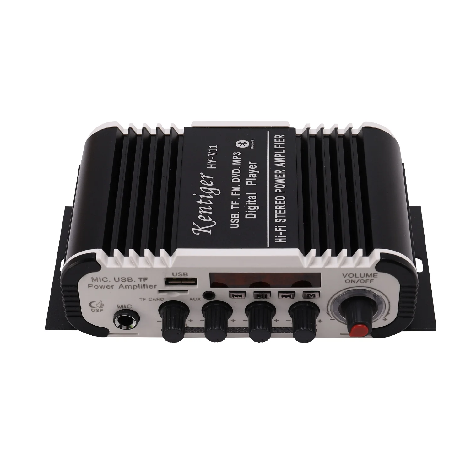 Hot sale-V11 Bluetooth Amplifier 2-Channel Super Bass Audio Amplifier With Remote Controller Tf Usb Fm 85Db Mp3 Fm Radio